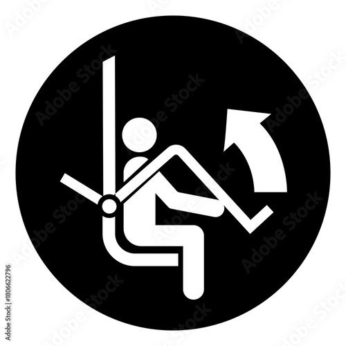 Open Safety Bar Of Chairlift Symbol Sign, Vector Illustration, Isolated On White Background Label.EPS10