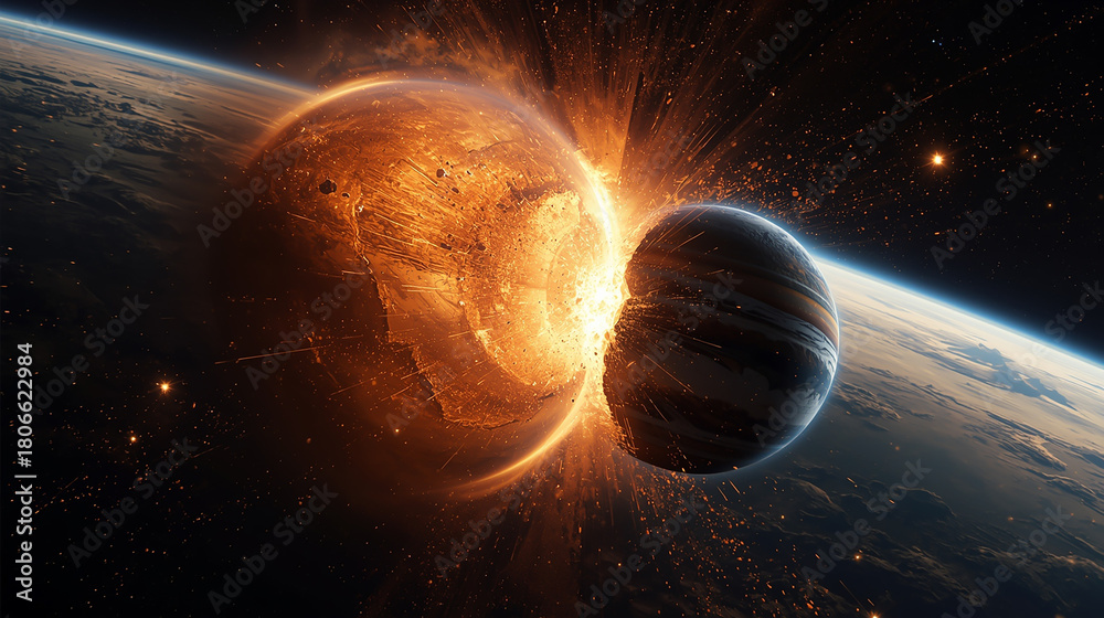 Obraz premium 終焉の閃光、始まりの衝撃