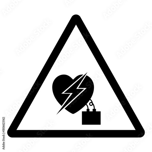 Electrical Interferance To Pacemaker Symbol Sign, Vector Illustration, Isolate On White Background Label.EPS10
