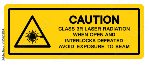 Class 3R Laser Radiation Symbol Sign,Vector Illustration, Isolate On White Background Label.EPS10