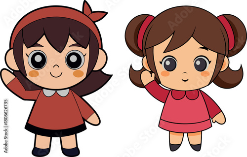 cute girl cartoon, little kid vector, female child illustration, kawaii girl clipart, school girl design, children character png, adorable cartoon artwork, smiling kid drawing, pretty dress art, child