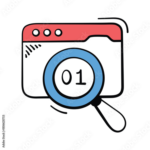 Magnifying glass icon showing AI powered search technology