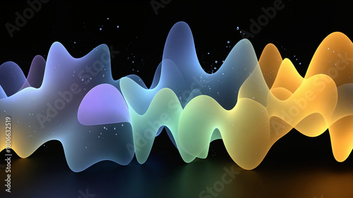 Fototapeta Naklejka Na Ścianę i Meble -  Soft, fluid forms in pastel tones, smooth glossy surfaces, minimal abstraction.