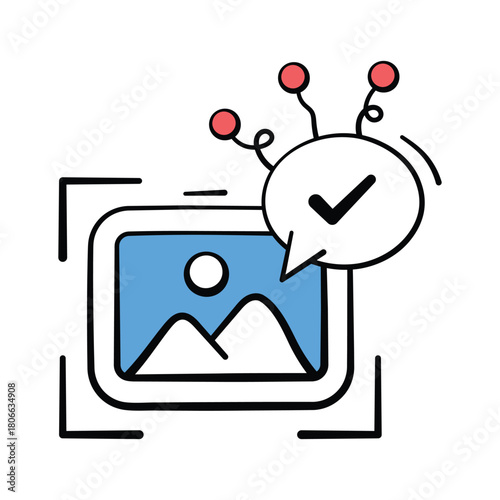 Take a look at this amazing doodle style icon of image recognition