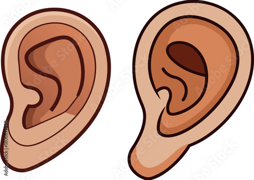 human ear cartoon, anatomy vector art, body part clipart, hearing organ illustration, medical ear design, educational body svg, cute anatomy artwork, biology cartoon png, listening ear graphic, health