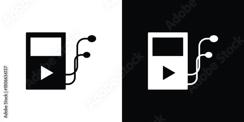 Mp3 Player icon design concepts. Clipart design set
