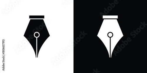Pen nib icon design concepts. Clipart design set