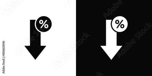 Percent down icon design concepts. Clipart design set
