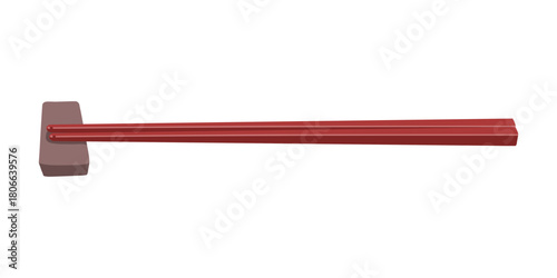 シンプルなお箸と箸置きのイラスト