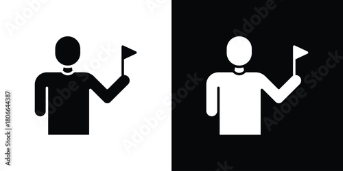 Tour guide people icon design concepts. Clipart design set