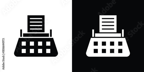 Typewriter icon design concepts. Clipart design set