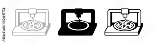 Bioprinting Device Icon Set Depicting Tissue Engineering Technology for Medical Applications