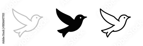 Stylized Birds in Varied Gray Scale Depicting Peace and Hope on White Backdrop