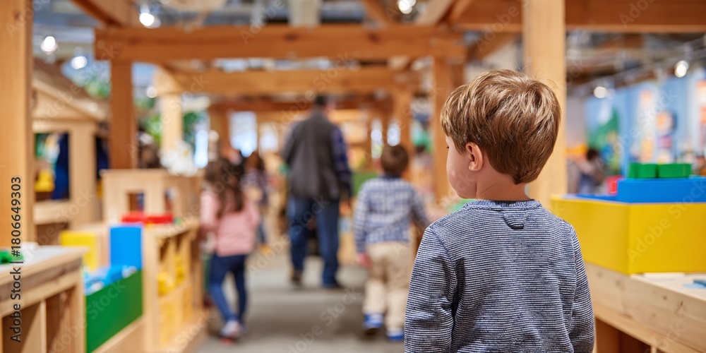 Obraz premium Children exploring a vibrant play area with parents during a family outing