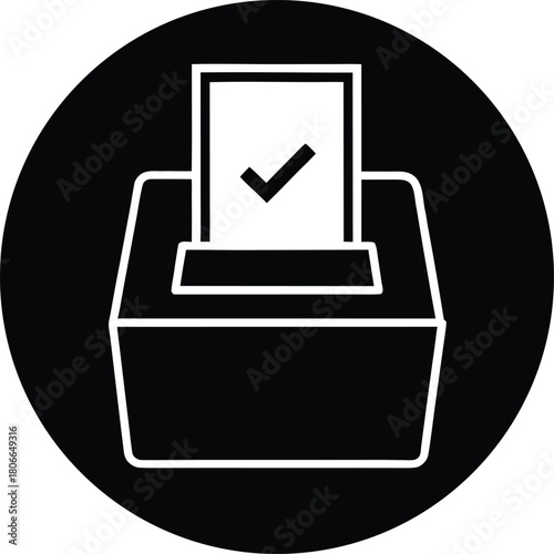 Digital voting screen interface icon for online elections