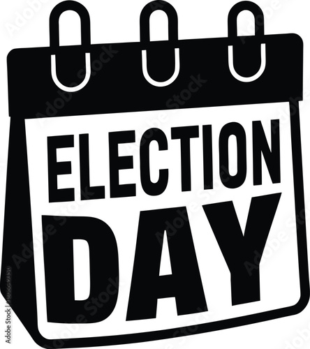 Election day calendar icon with voting symbol