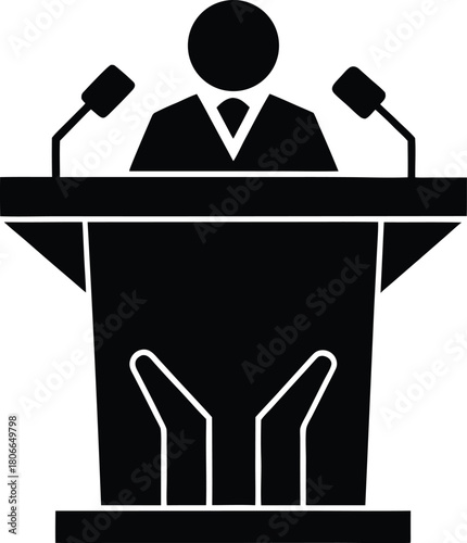 Modern open debate platform icon design with abstract elements