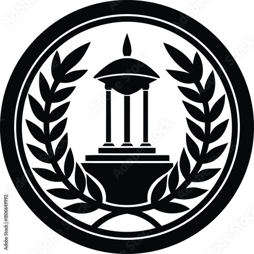 Plato s academy emblem icon for educational institutions and philosophy