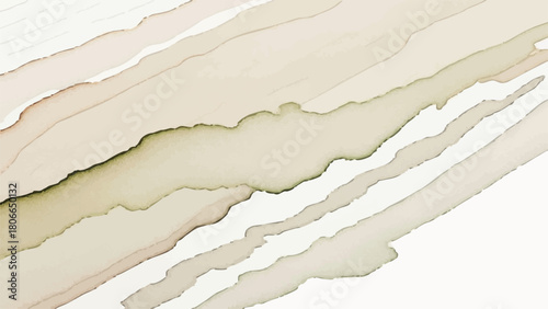 Abstract watercolor background with flowing beige and pale green hues