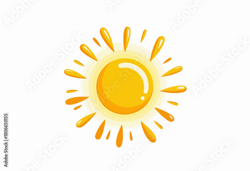 A Vibrant Illustration of a Bright Sun with Radiating Rays and Glowing Warmth in a Clear Blue Sky Symbolizing Energy and Positivity