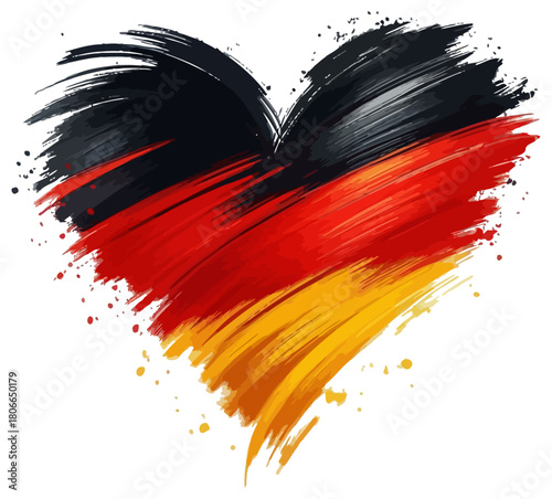 Germany flag vector art illustration in a heart shape