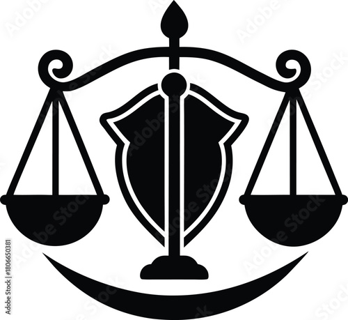 Abstract symbol representing justice fairness and legal order