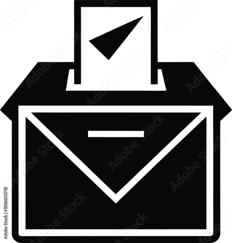 Simple voting envelope icon for elections and ballots