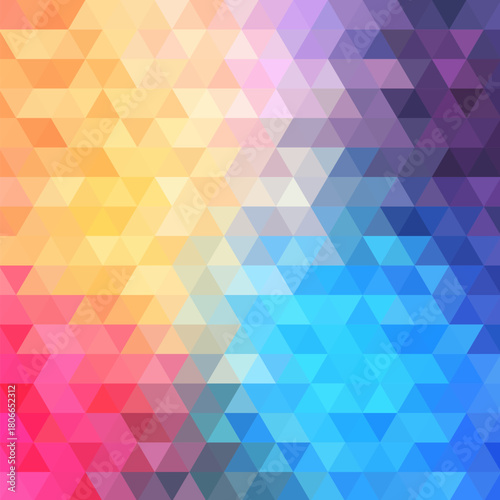 Abstract rainbow background consisting of colored triangles. eps 10