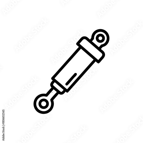 Shock absorber in minimalist line art style for car mechanics concept  
