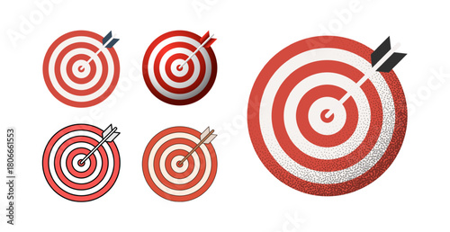 Target mark icon vector set collection in modern glass styles. Detailed Target symbol vector illustration perfect for apps and web design