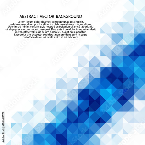 blue triangles. Template for presentation, banners, advertising, brochure. polygonal style. eps 10