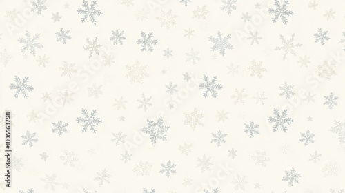 Snowflake pattern illustration on a soft cream background for festive holiday designs