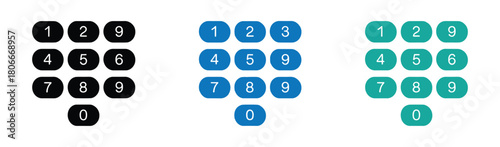 Number button pad. numeric keypad icon for apps and websites. vector symbol in transparent background.
