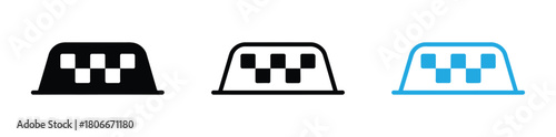 Set of Taxi service vector icons. Taxi signs. Taxi map pointer and 24/7 hours. Eps10