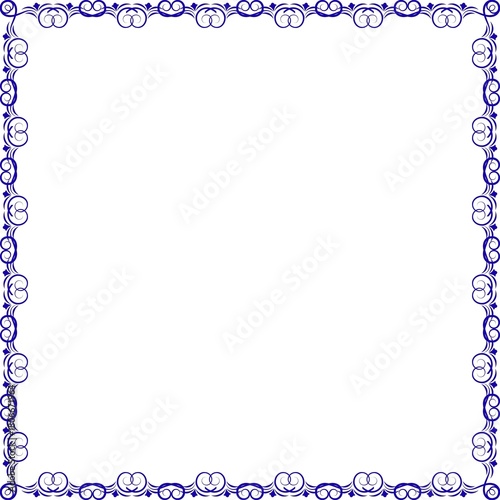 Simple Square Frame with White Background, Unique Frame, Border Frame and Amazing Photo Frame, Blue Color Square Frame