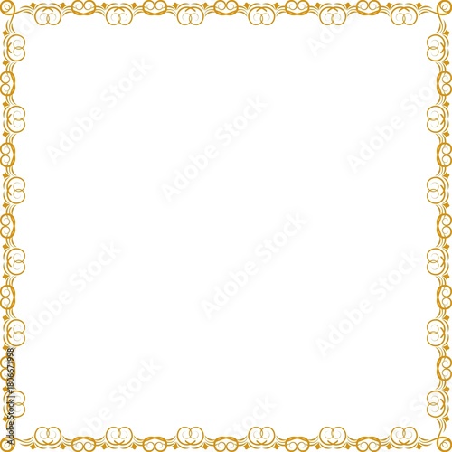Simple Square Frame with White Background, Unique Frame, Border Frame and Amazing Photo Frame, Sharp Golden Color Square Frame