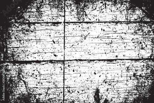 Heavy Distressed Wood Panel Black and White Grunge Overlay