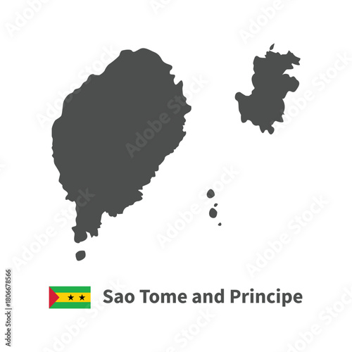 Sao Tome and Principe flag illustration on white background