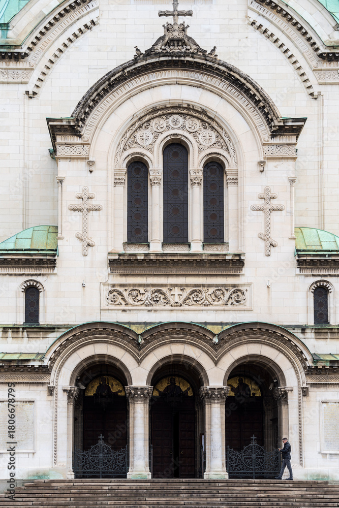 Obraz premium St. Alexander Nevsky Cathedral, main facade, Sofia, Republic of Bulgaria, Europe