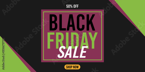 50% off black friday sale, shop now, 50%off fifty percent off 50 % off, purple, violet, green, november, discount, price.