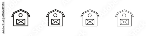 Farm icons. Simple solid style. thin stroke line icons