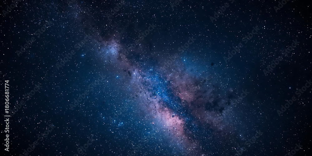 Fototapeta premium Milky Way Night Sky with Nebula