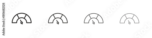 Gauge icons. Simple solid style. thin stroke line icons