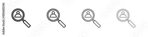 Hiring icons. Simple solid style. thin stroke line icons