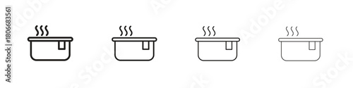 Hot tub icons. Simple solid style. thin stroke line icons