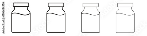 Jar icons. Simple solid style. thin stroke line icons