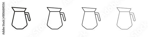 Jug icons. Simple solid style. thin stroke line icons