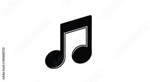 Simple black musical eighth note symbol on white background