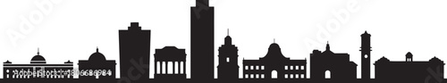 Capital city skyline silhouette black isolated on transparent background detailed urban panorama background cityscape vector illustration
