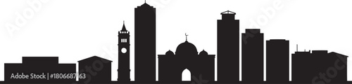 Dhaka bangladesh skyline silhouette illustration vector modern cityscape panorama with landmark buildings and famous architecture